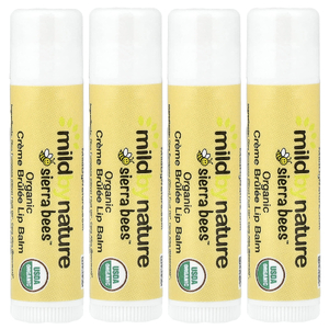 Mild By Nature, Sierra Bees™, органические бальзамы для губ, крем-брюле, 4 шт. по 4,25 г (0,15 унции)