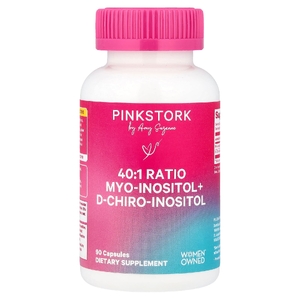 Pink Stork, Мио-инозитол + D-хиро-инозитол в соотношении 40: 1, 90 капсул