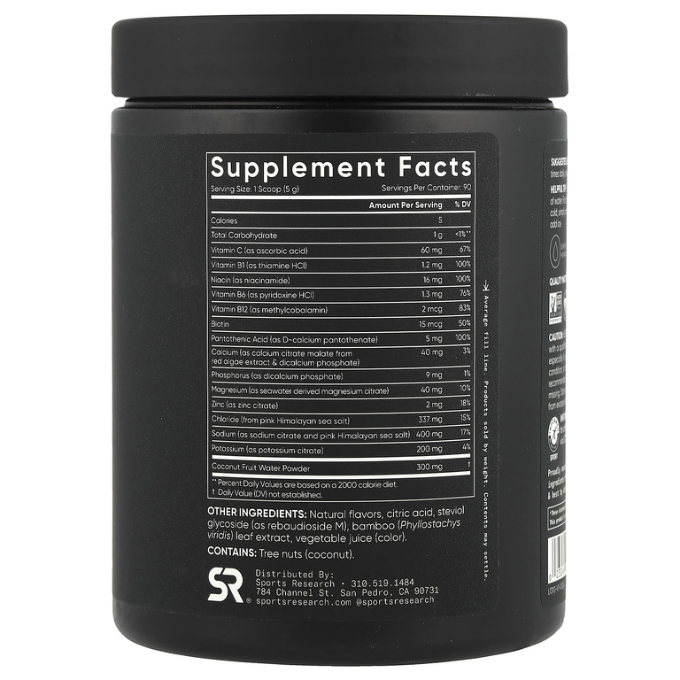 Sports Research, Hydrate, электролиты, маракуйя, 450 г (15,87 унции)