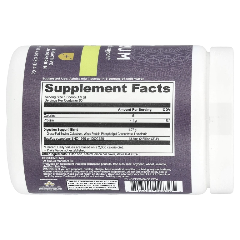Ancient Nutrition, Молозиво, лимонный батончик, 114 г (4,02 унции) (Товар снят с продажи) 