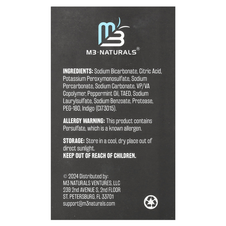 M3 Naturals, очищающее средство, кофе и чай, мята, 120 таблеток