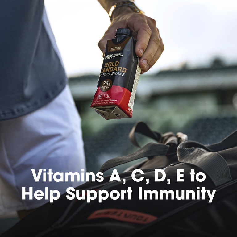 Optimum Nutrition, Gold Standard®, протеиновый коктейль, кофейный латте, 4 коробки по 325 мл (11 жидк. Унций)