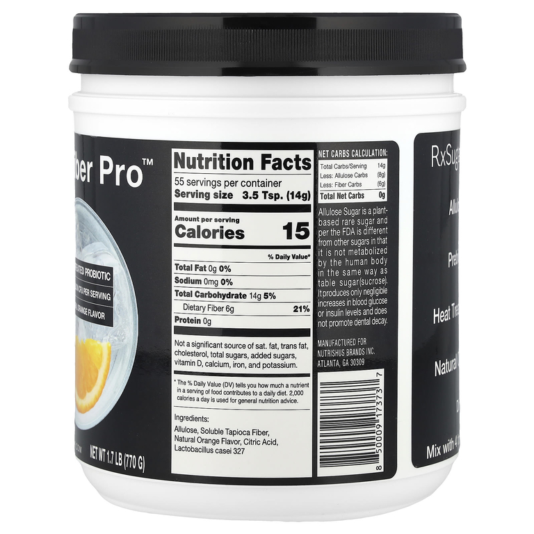 RxSugar , Fiber Pro ™, натуральный апельсин, 770 г (1,7 фунта) (Товар снят с продажи) 