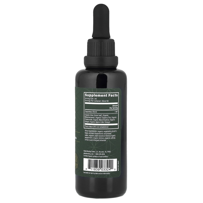 Global Healing, Raw Herbal Extract ™, средство для снятия кислотного рефлюкса, 59,2 мл (2 жидк. Унции)
