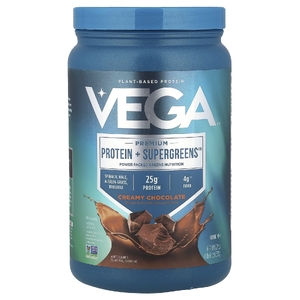 Vega, Премиальная смесь для приготовления напитка с белковыми добавками и суперзелени, шоколад, 624 г (1 фунт)