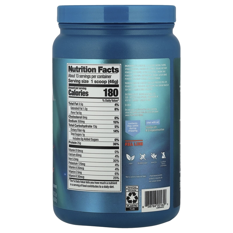 Vega, Premium Protein + Supergreens ™, ягоды, 624 г (1 фунт 6 унций) (Товар снят с продажи) 