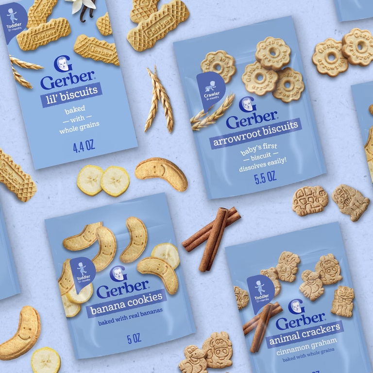 Gerber, банановое печенье, для детей от 12 месяцев, 142 г (5 унций)