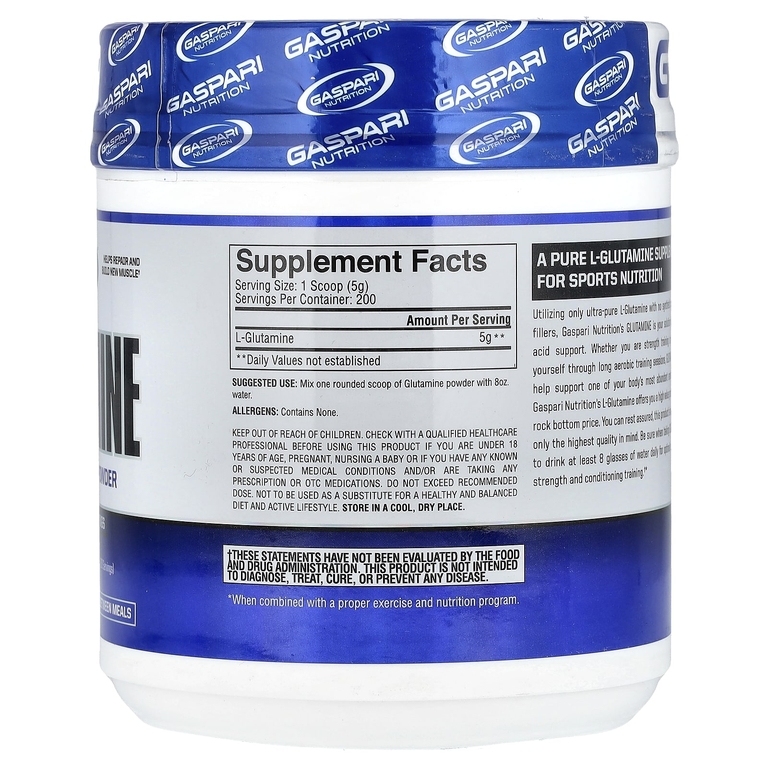 Gaspari Nutrition, Глутамин, без добавок, 1 кг