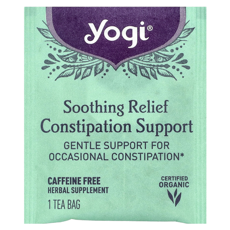 Yogi Tea, Успокаивающее средство для облегчения запоров, без кофеина, 16 чайных пакетиков, 32 г (1,12 унции)