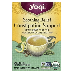 Yogi Tea, Успокаивающее средство для облегчения запоров, без кофеина, 16 чайных пакетиков, 32 г (1,12 унции)
