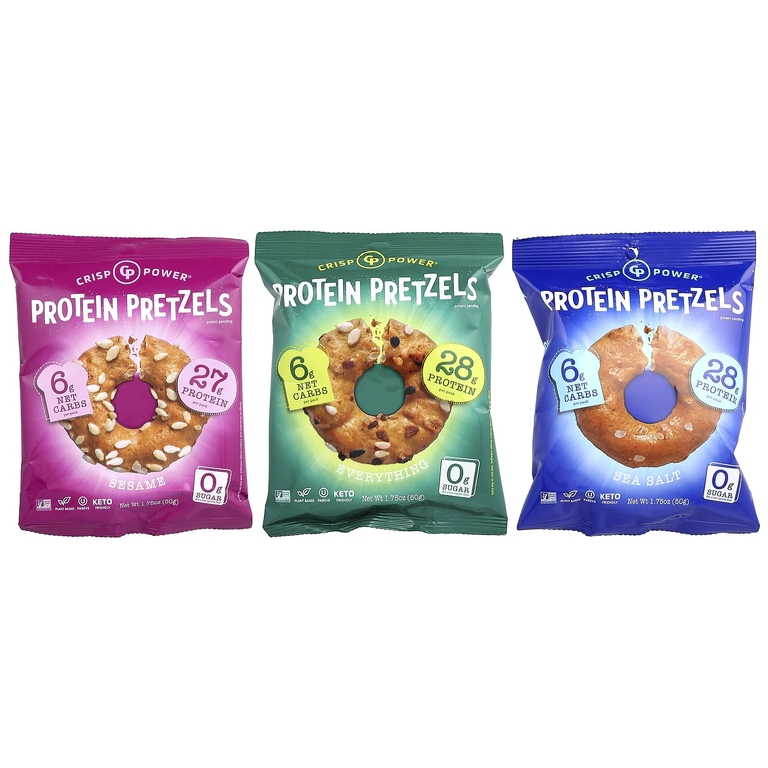 Crisp Power, протеиновые крендели, ассорти, 6 упаковок по 50 г (1,75 унции)