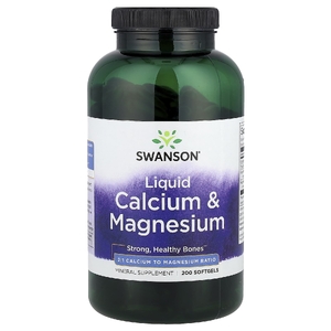 Swanson Vitamins, Жидкий кальций и магний, 200 мягких таблеток