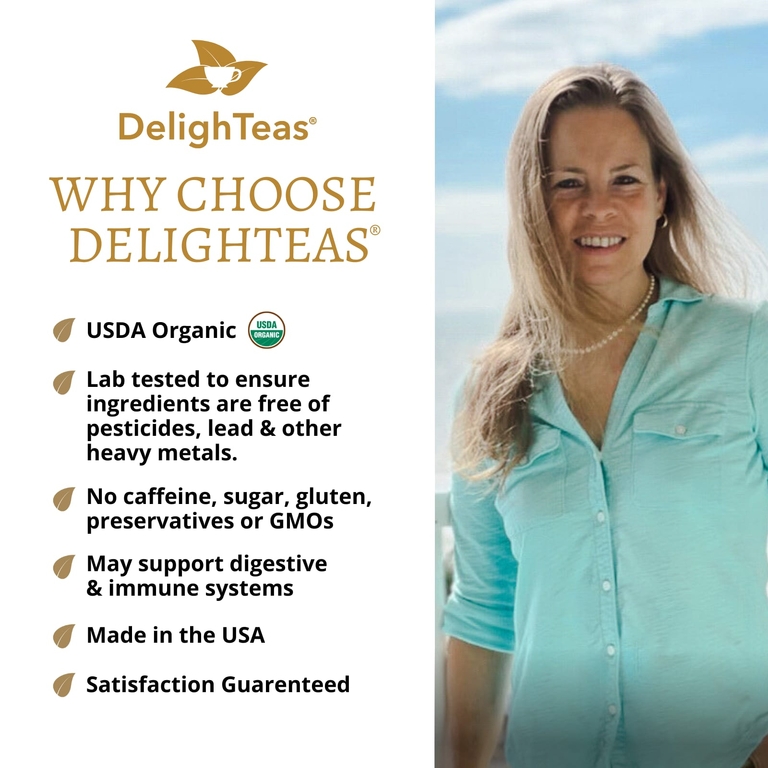 DelighTeas, травяной очищающий чай, CCF, имбирь, рассыпчатая смесь, без кофеина, 85 г (3 унции)