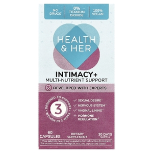 Health and Her, Intimacy +, поддержка нескольких питательных веществ, 60 капсул