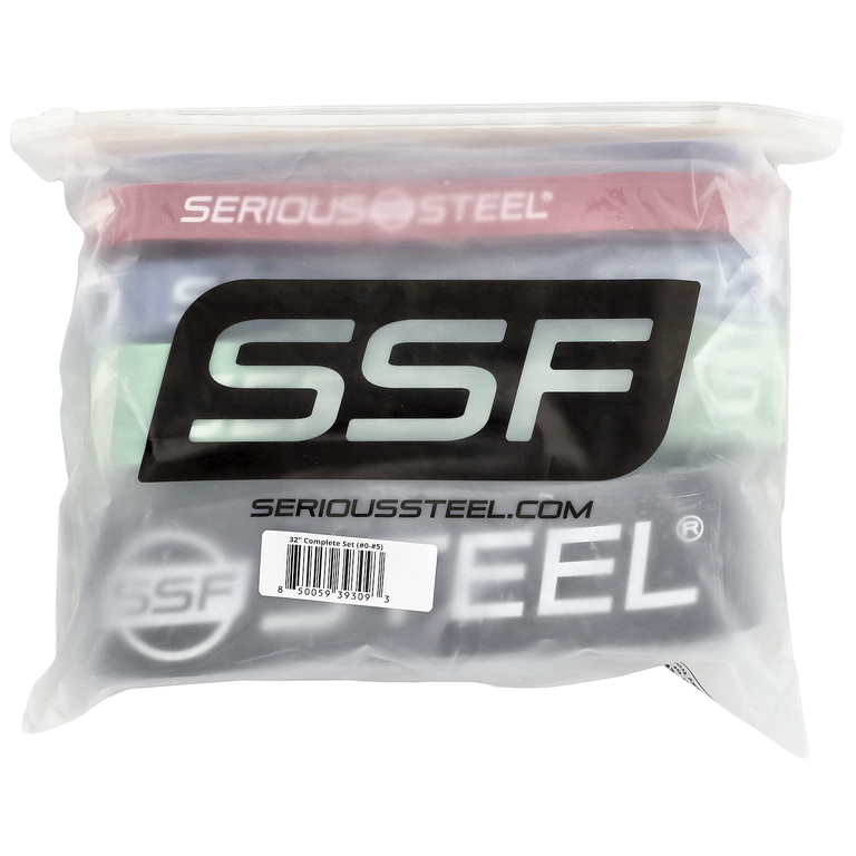 Serious Steel Fitness, 32-дюймовый эспандер, полный набор, набор из 6 предметов