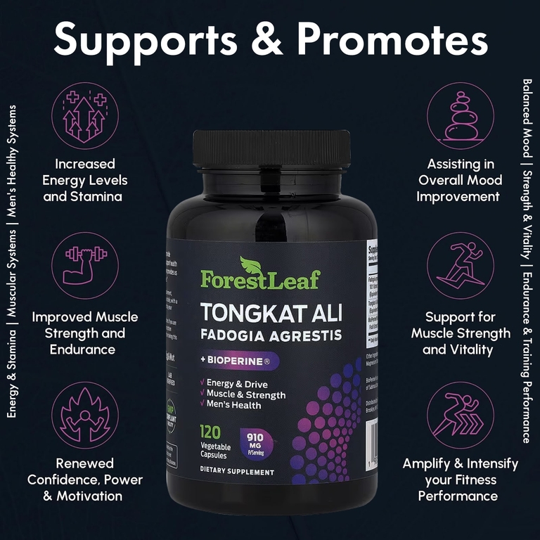 Forest Leaf, эврикома длиннолистая, фадогия и BioPerine®, 120 растительных капсул