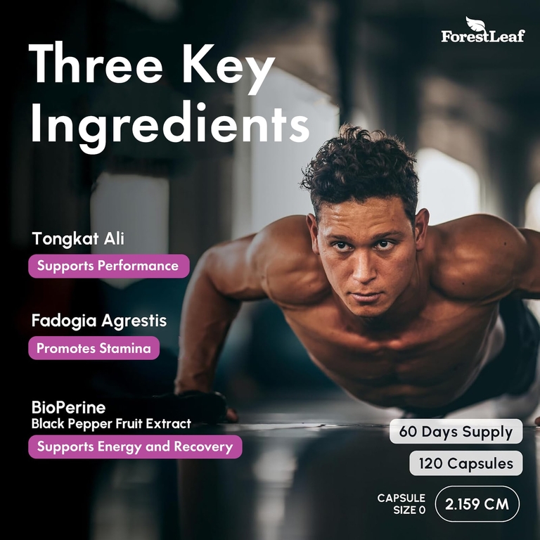 Forest Leaf, эврикома длиннолистая, фадогия и BioPerine®, 120 растительных капсул