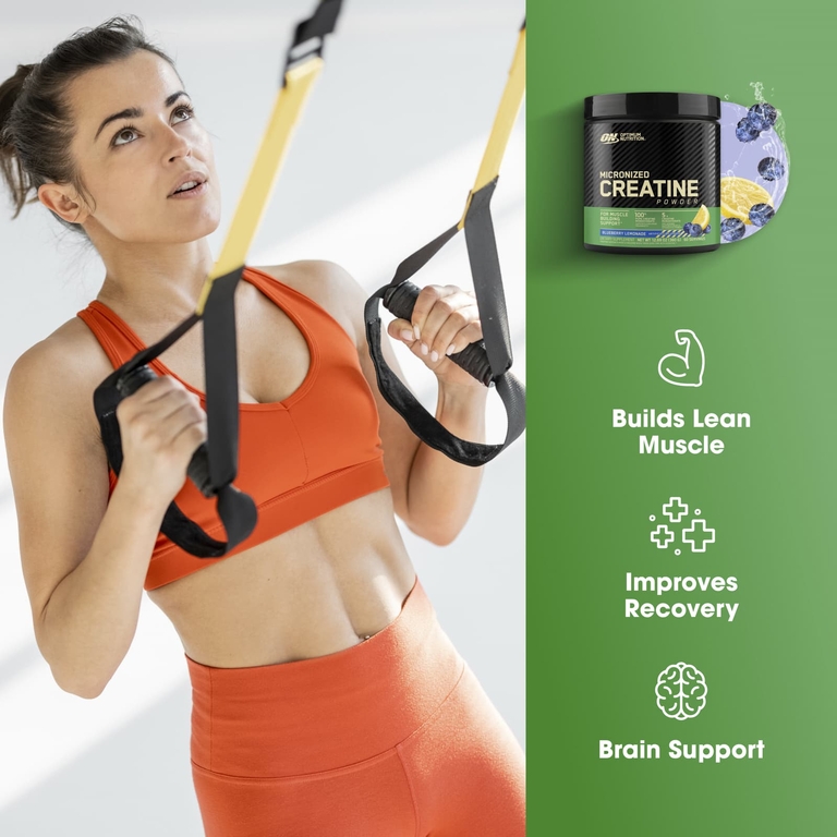 Optimum Nutrition, Микронизированный креатин в порошке, черничный лимонад, 360 г (12,69 унции)