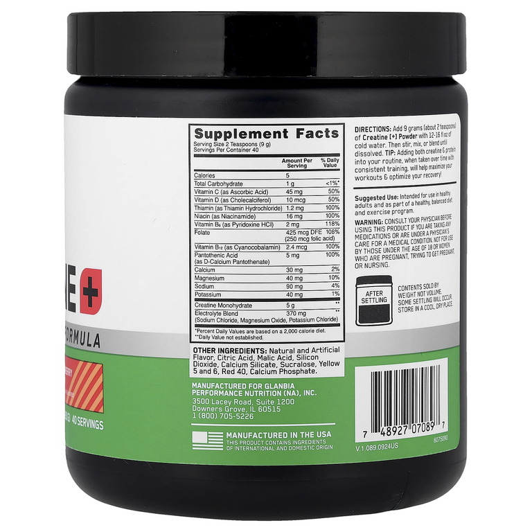 Optimum Nutrition, Creatine +, клубника и персик, 360 г (12,69 унции)