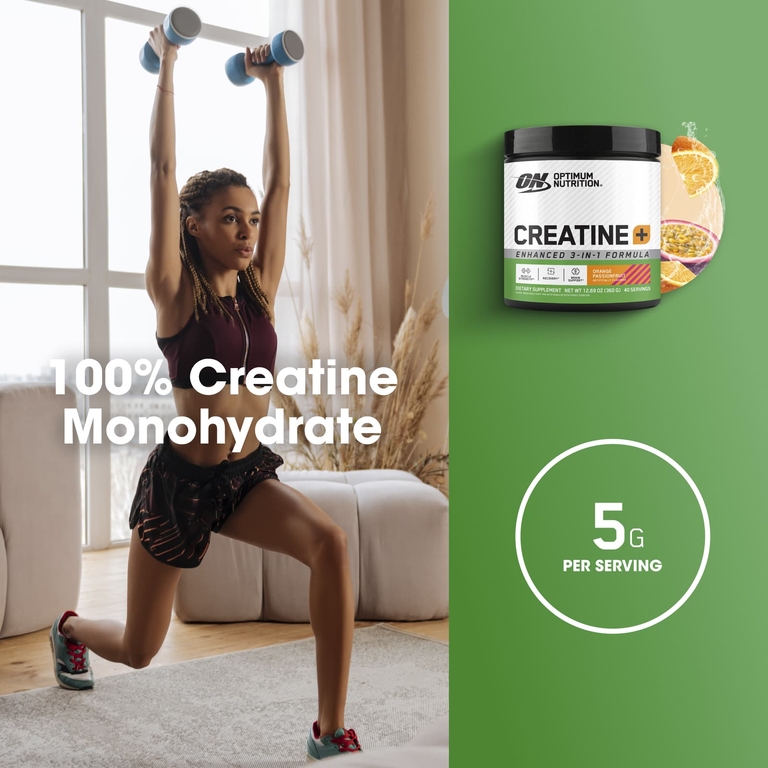 Optimum Nutrition, Creatine +, апельсин и маракуйя, 360 г (12,69 унции)