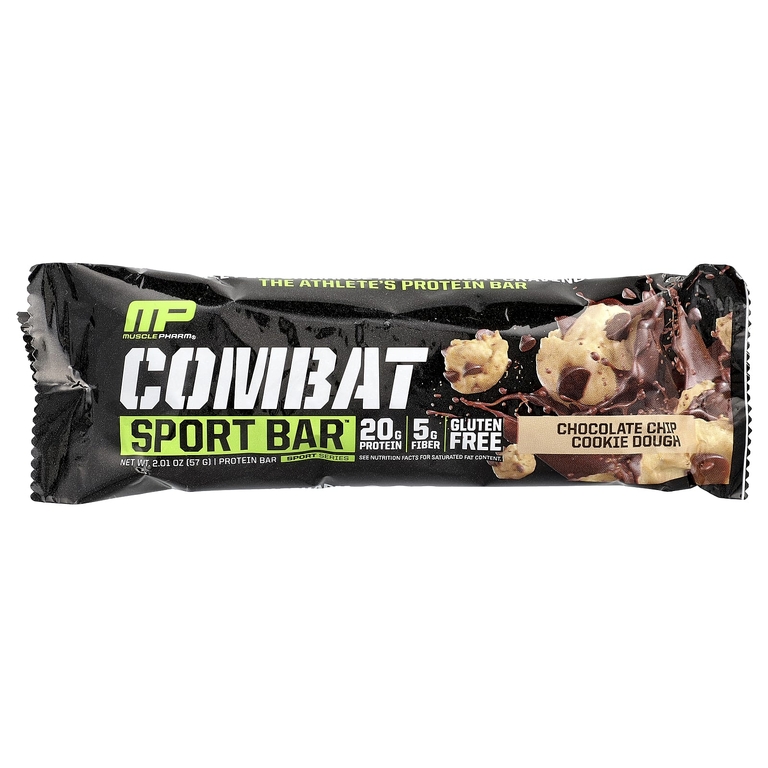 MusclePharm, Протеиновый батончик Combat Ready ™, тесто для шоколадного печенья, 4 батончика, 57 г (2,01 унции) (Товар снят с продажи) 