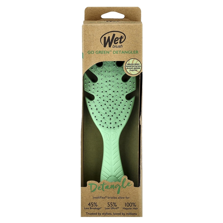 Wet Brush, Средство для расчесывания волос Go Green ™, зеленое, 1 кисть
