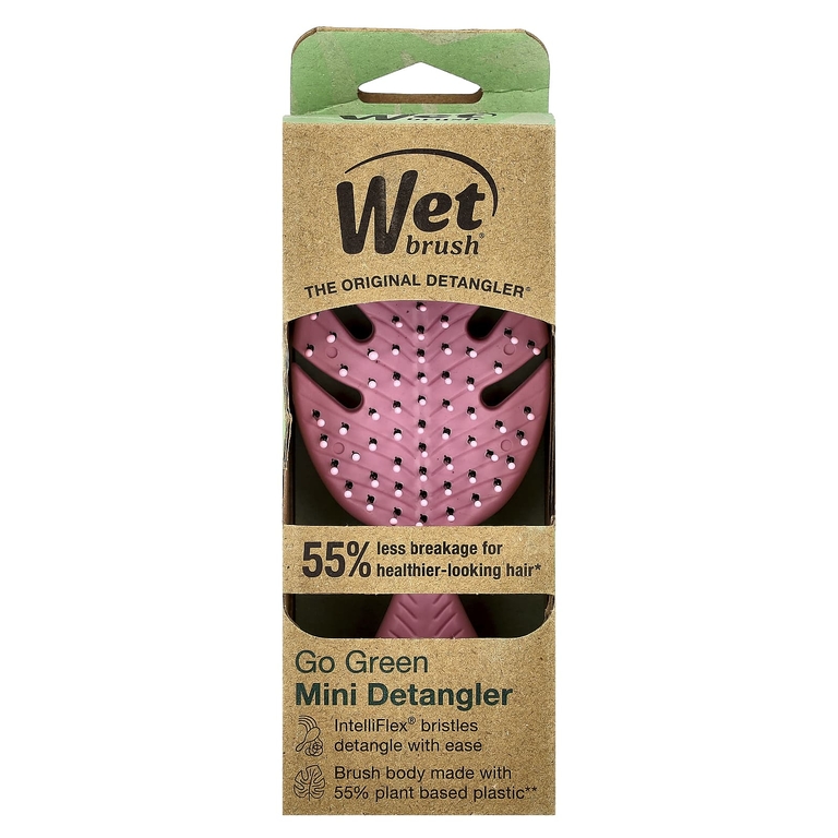 Wet Brush, Go Green, средство для расчесывания волос, розовый, 1 кисть (Товар снят с продажи) 
