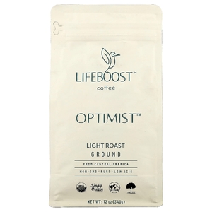 Lifeboost, Кофе, Optimist ™, молотый, легкой обжарки, 340 г (12 унций)