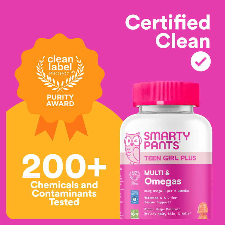 SmartyPants, Teen Girl Plus, мультивитамины и омега-кислоты для девочек-подростков, манго и апельсин, 60 жевательных таблеток