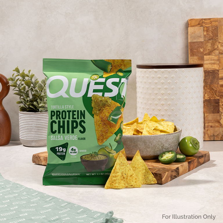 Quest Nutrition, Протеиновые чипсы по типу тортильи, сальса-верде, 8 пакетиков по 32 г (1,1 унции)