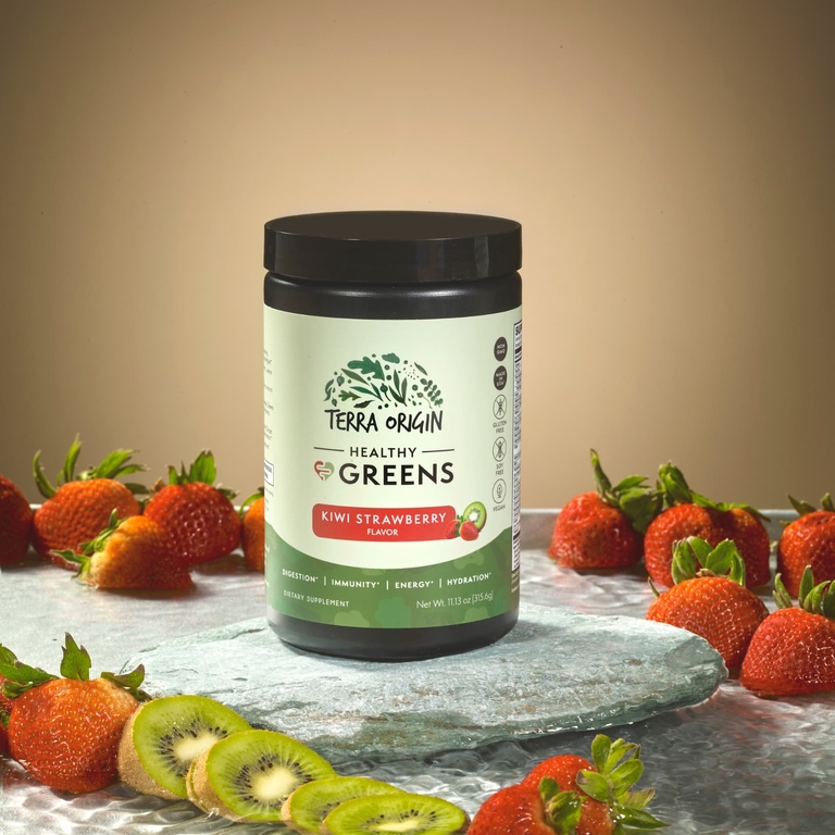 Terra Origin, Healthy Greens, киви и клубника, 315,6 г (11,13 унции)
