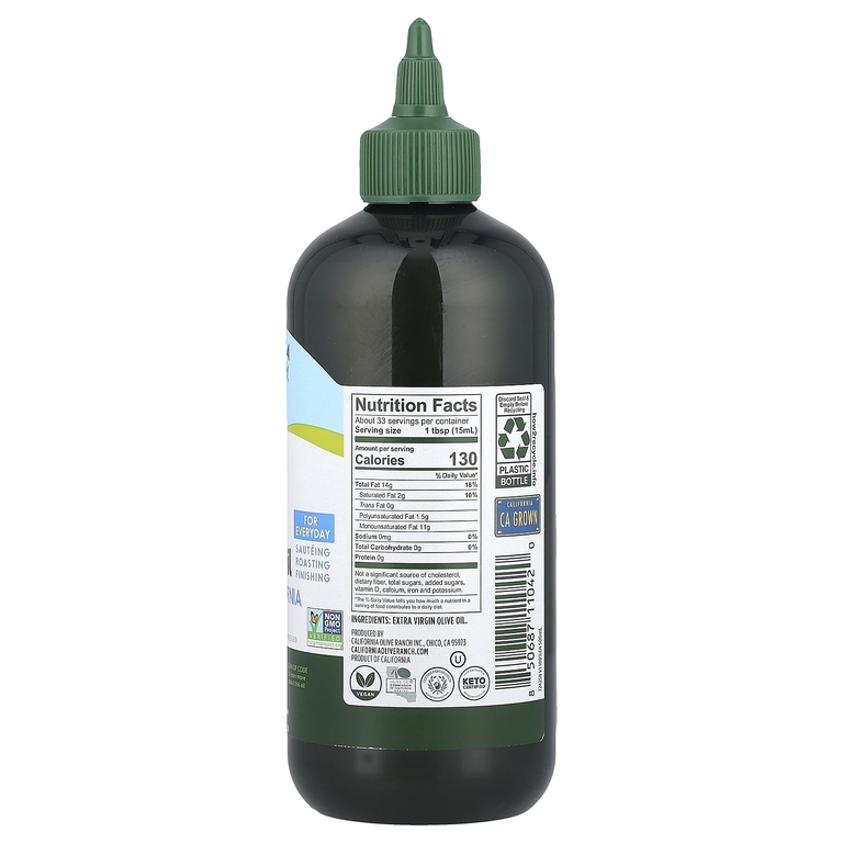 California Olive Ranch, Chef's Bottle™, нерафинированное оливковое масло высшего качества, 100% от штата Калифорния, 500 мл (16,9 жидк. унции)