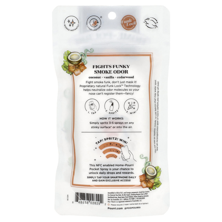 Poo-Pourri, Home-Pourri™, спрей для устранения запаха дыма, Island Breeze, 30 мл