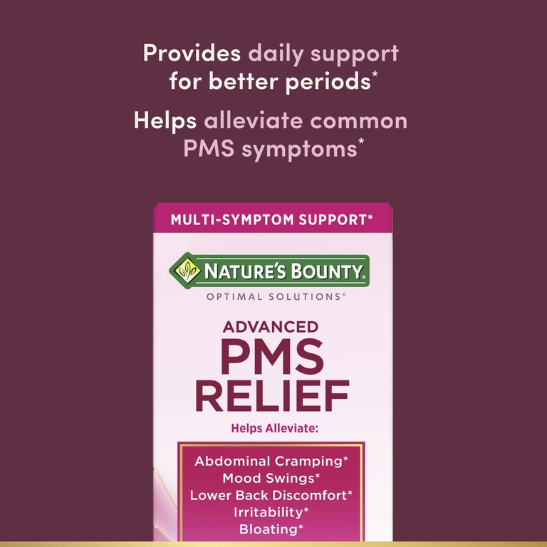Nature's Bounty, Optimal Solutions®, улучшенное средство для облегчения симптомов ПМС, 60 капсул