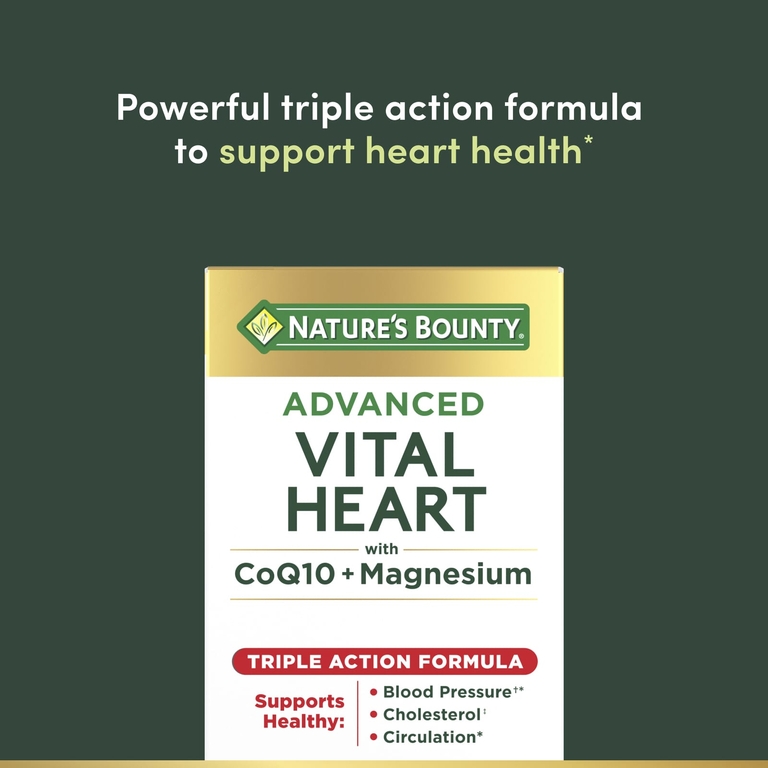 Nature's Bounty, Advanced Vital Heart, с коэнзимом Q10 и магнием, 60 капсул с быстрым высвобождением