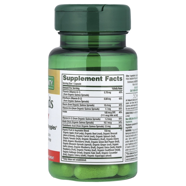 Nature's Bounty, Superfoods Plus Energy, суперфуды для энергии, 30 капсул