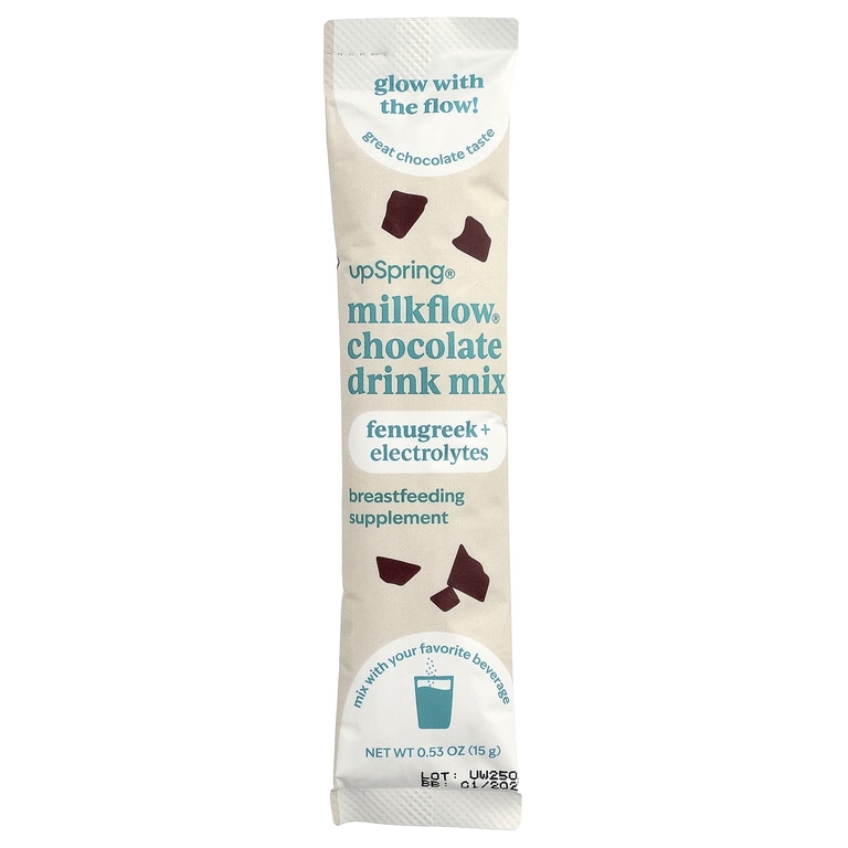 UpSpring, Milkflow®, смесь для приготовления напитка, с шоколадным вкусом, 16 порционных пакетиков по 15 г (0,53 унции) (Товар снят с продажи) 