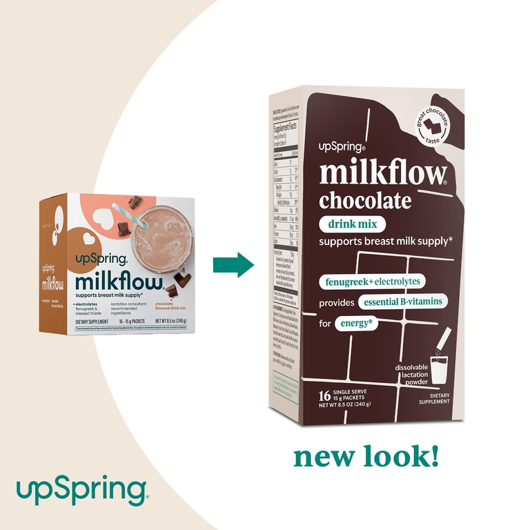 UpSpring, Milkflow®, смесь для приготовления напитка, с шоколадным вкусом, 16 порционных пакетиков по 15 г (0,53 унции) (Товар снят с продажи) 