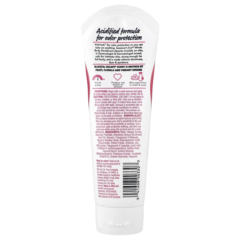 Summer's Eve, Ultimate Odor Protection™, дезодорант для всего тела, Blissful Escape®, 89 мл (3 жидк. унции)