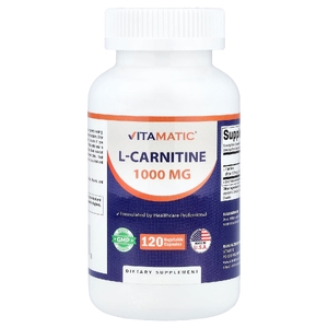 Vitamatic, L-карнитин, 120 растительных капсул (500 мг в 1 капсуле)