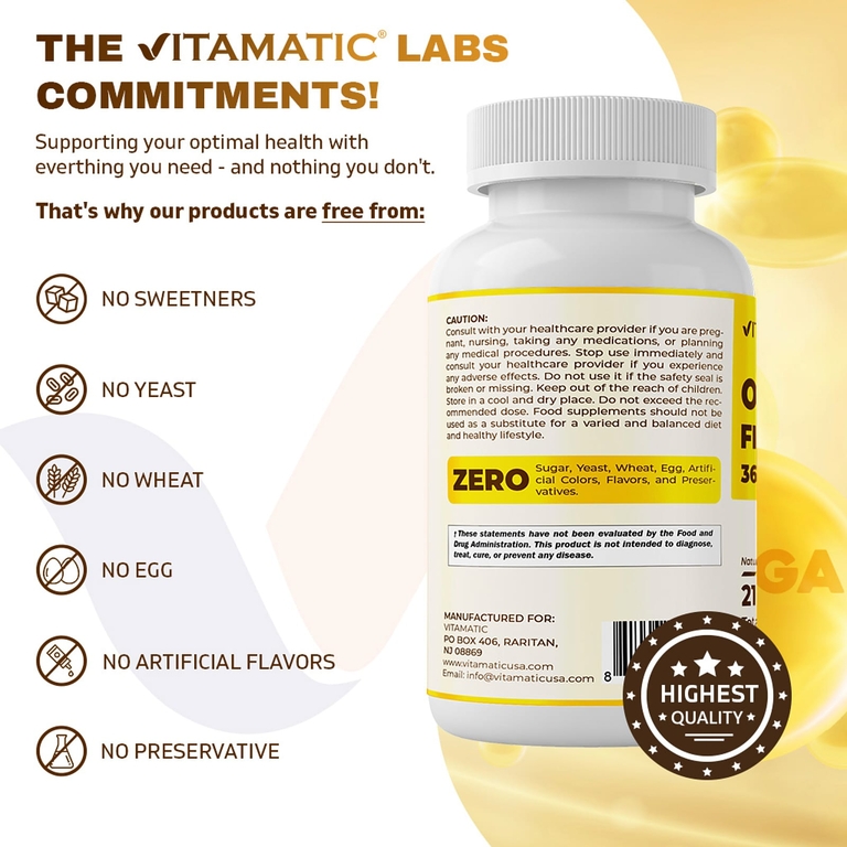 Vitamatic, рыбий жир с омега-3, натуральный лимон, 180 мягких таблеток