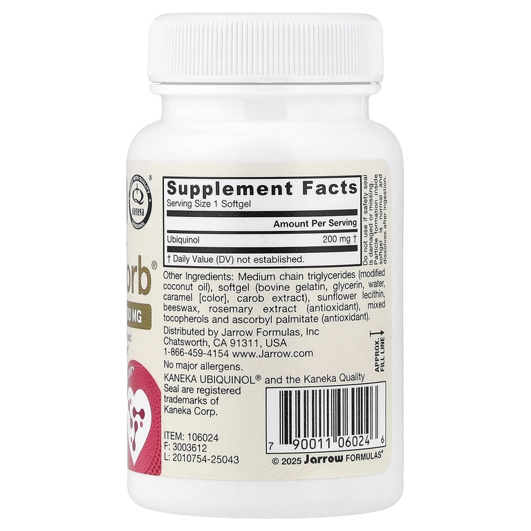 Jarrow Formulas, убихинол, 200 мг, 30 желатиновых капсул