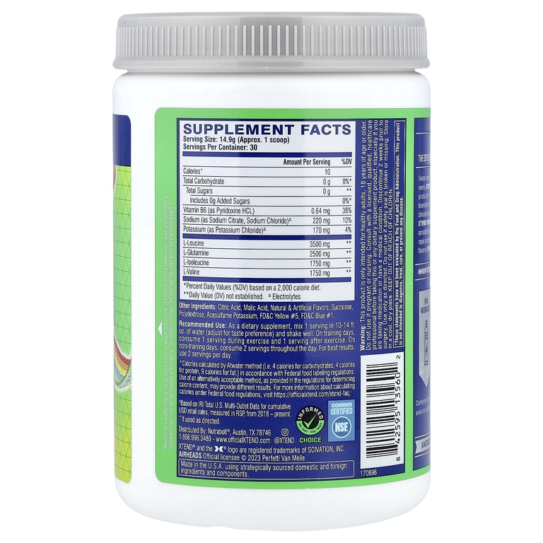 XTEND, BCAA, Air Heads, Extreme Candy®, радужная ягода, 7 г, 447 г (16 унций)