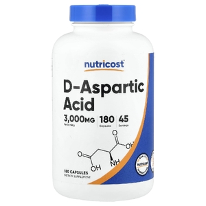 Nutricost, d-аспарагиновая кислота, 180 капсул (750 мг в одной капсуле)