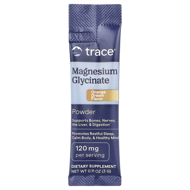 Trace, глицинат магния, в порошке, со вкусом апельсина, 30 пакетиков по 3 г (0,11 унции)