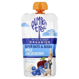 Pumpkin Tree Organics, Peter Rabbit™ Organics, органическое фруктовое пюре, овсяные хлопья и семена, яблоко и голубика, 113 г (4 унции) (Товар снят с продажи) 