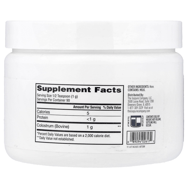  Isopure, молозиво, порошок, без добавок, 90 г (3,17 унции)