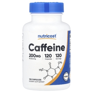 Nutricost, кофеин, 200 мг, 120 капсул