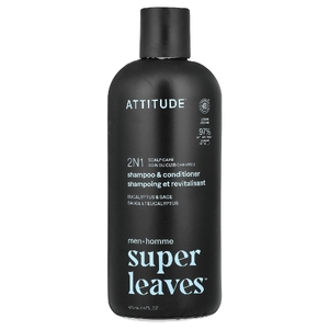 ATTITUDE, Super Leaves™, 2N1, шампунь и кондиционер для кожи головы, для мужчин, эвкалипт и шалфей, 415 мл (14 жидк. унций) (Товар снят с продажи) 