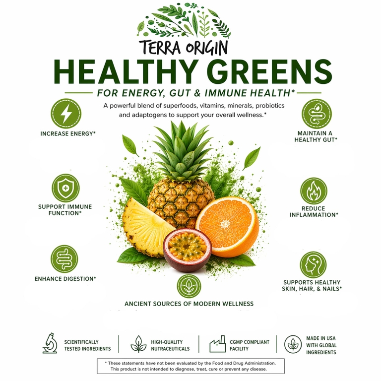 Terra Origin, Healthy Greens, тропическая маракуйя, 15 пакетиков On the Go, 10,65 г (0,38 унции) каждый